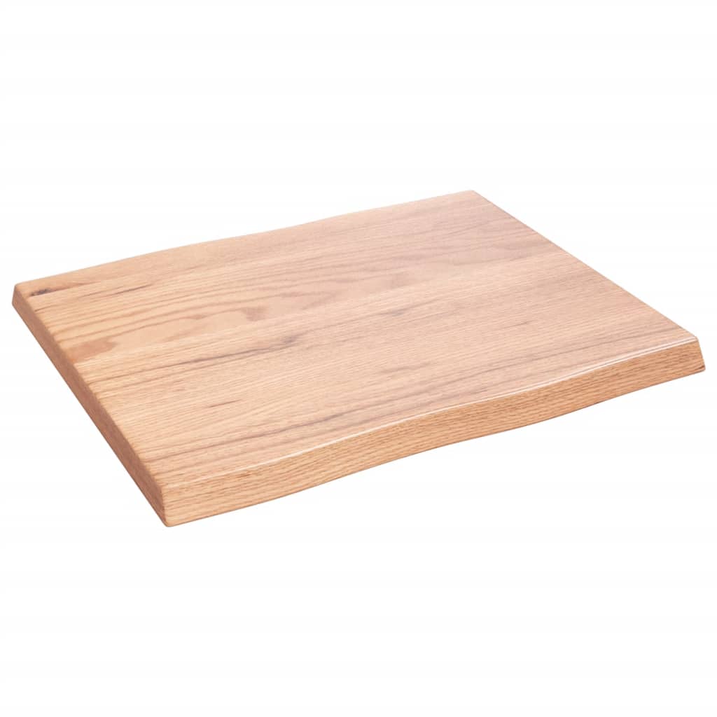 Trendy Tafelblad natuurlijke rand 60x50x4 cm eikenhout lichtbruin Tafelbladen | Creëer jouw Trendy Thuis | Gratis bezorgd & Retour | Trendy.nl