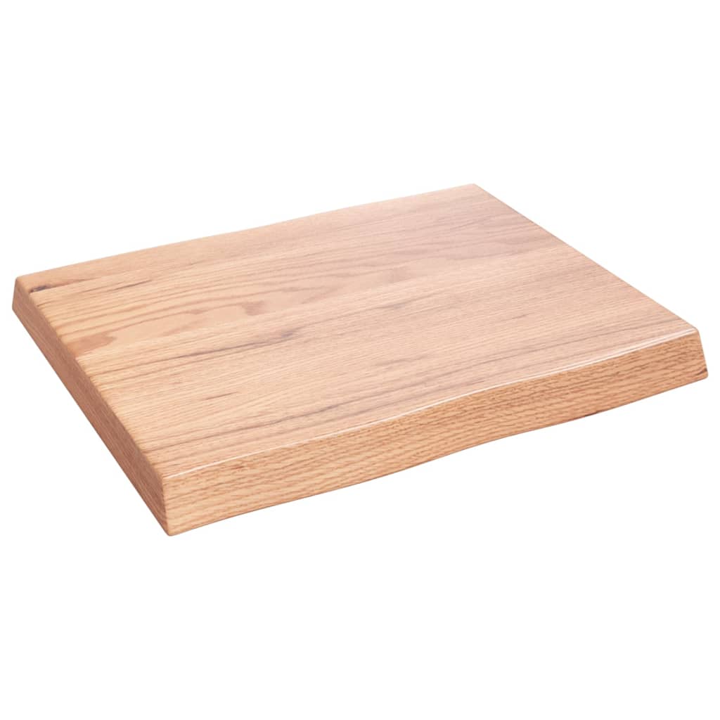 Trendy Tafelblad natuurlijke rand 60x50x6 cm eikenhout lichtbruin Tafelbladen | Creëer jouw Trendy Thuis | Gratis bezorgd & Retour | Trendy.nl