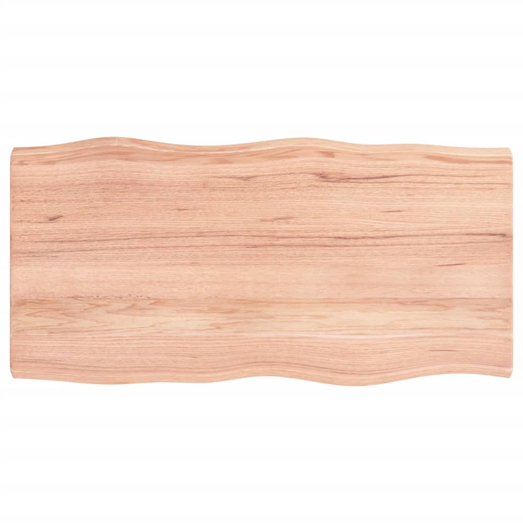 Trendy Tafelblad natuurlijke rand 80x40x4 cm eikenhout lichtbruin Tafelbladen | Creëer jouw Trendy Thuis | Gratis bezorgd & Retour | Trendy.nl