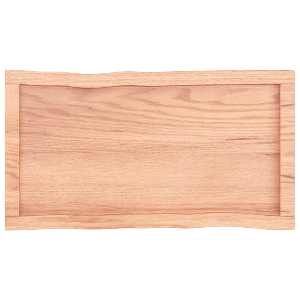 Trendy Tafelblad natuurlijke rand 80x40x4 cm eikenhout lichtbruin Tafelbladen | Creëer jouw Trendy Thuis | Gratis bezorgd & Retour | Trendy.nl