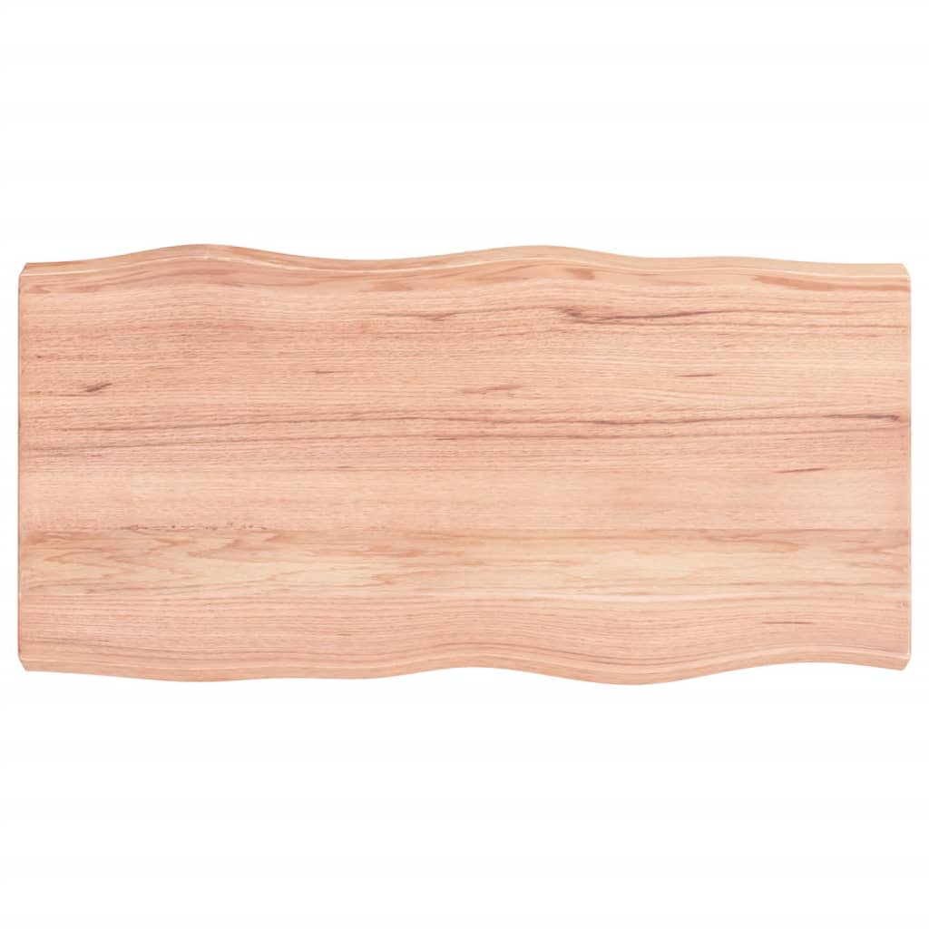 Trendy Tafelblad natuurlijke rand 80x40x6 cm eikenhout lichtbruin Tafelbladen | Creëer jouw Trendy Thuis | Gratis bezorgd & Retour | Trendy.nl