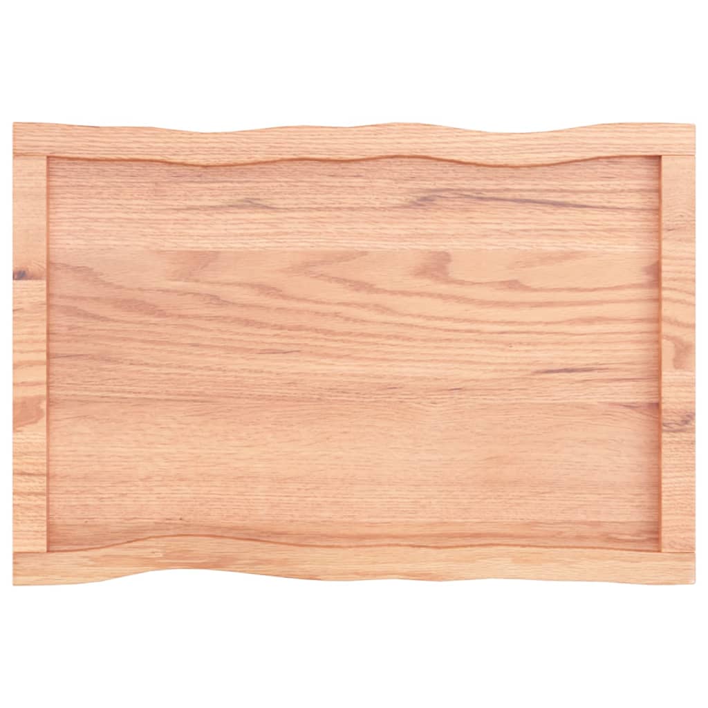 Trendy Tafelblad natuurlijke rand 80x50x4 cm eikenhout lichtbruin Tafelbladen | Creëer jouw Trendy Thuis | Gratis bezorgd & Retour | Trendy.nl