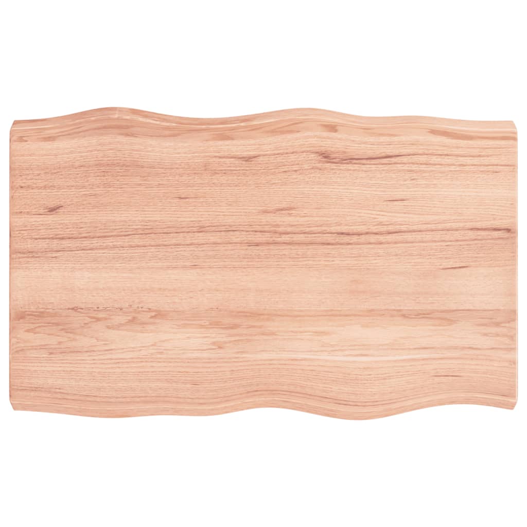 Trendy Tafelblad natuurlijke rand 80x50x6 cm eikenhout lichtbruin Tafelbladen | Creëer jouw Trendy Thuis | Gratis bezorgd & Retour | Trendy.nl