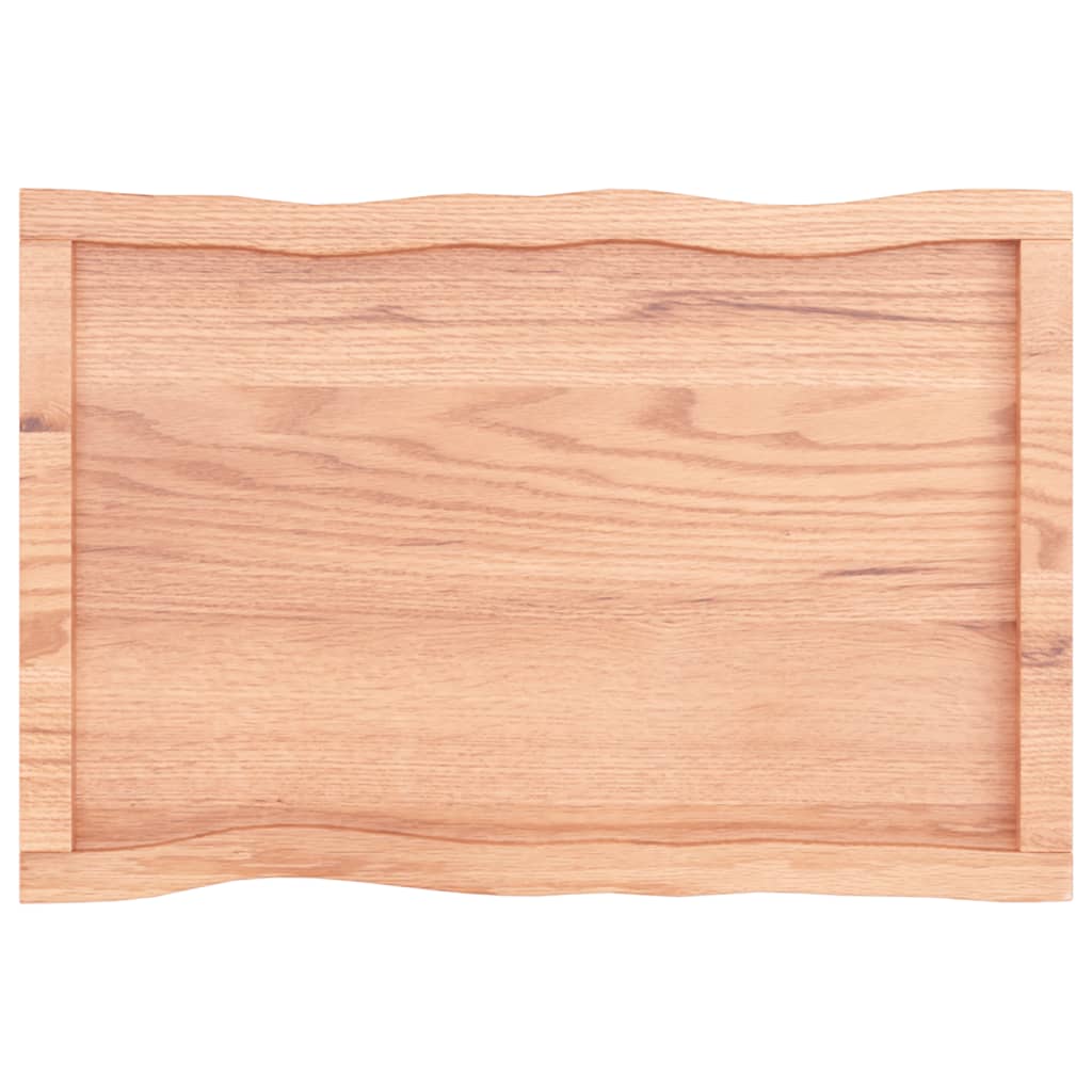 Trendy Tafelblad natuurlijke rand 80x50x6 cm eikenhout lichtbruin Tafelbladen | Creëer jouw Trendy Thuis | Gratis bezorgd & Retour | Trendy.nl