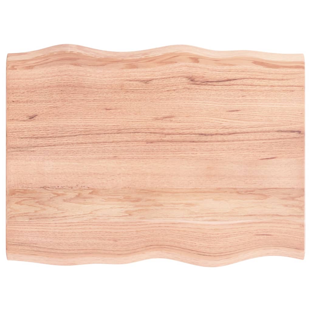 Trendy Tafelblad natuurlijke rand 80x60x2 cm eikenhout lichtbruin Tafelbladen | Creëer jouw Trendy Thuis | Gratis bezorgd & Retour | Trendy.nl