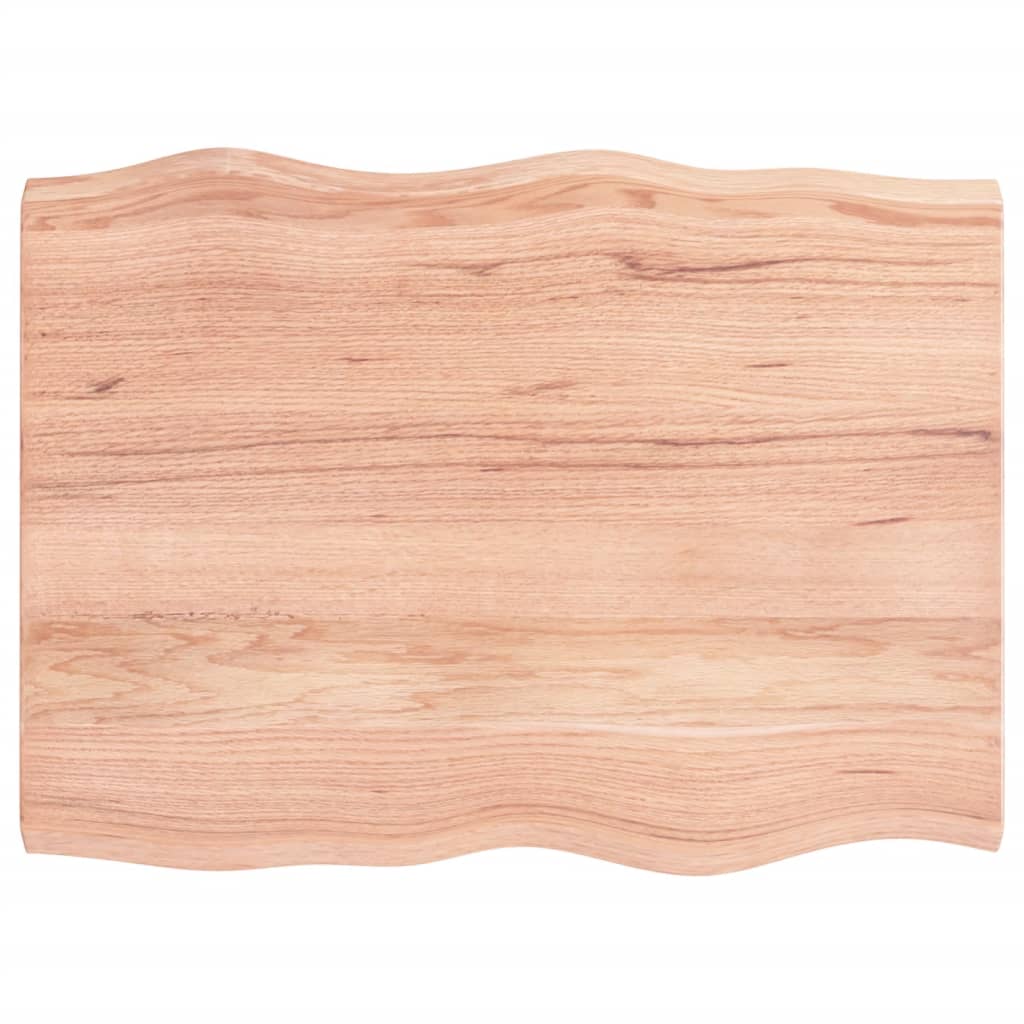 Trendy Tafelblad natuurlijke rand 80x60x4 cm eikenhout lichtbruin Tafelbladen | Creëer jouw Trendy Thuis | Gratis bezorgd & Retour | Trendy.nl