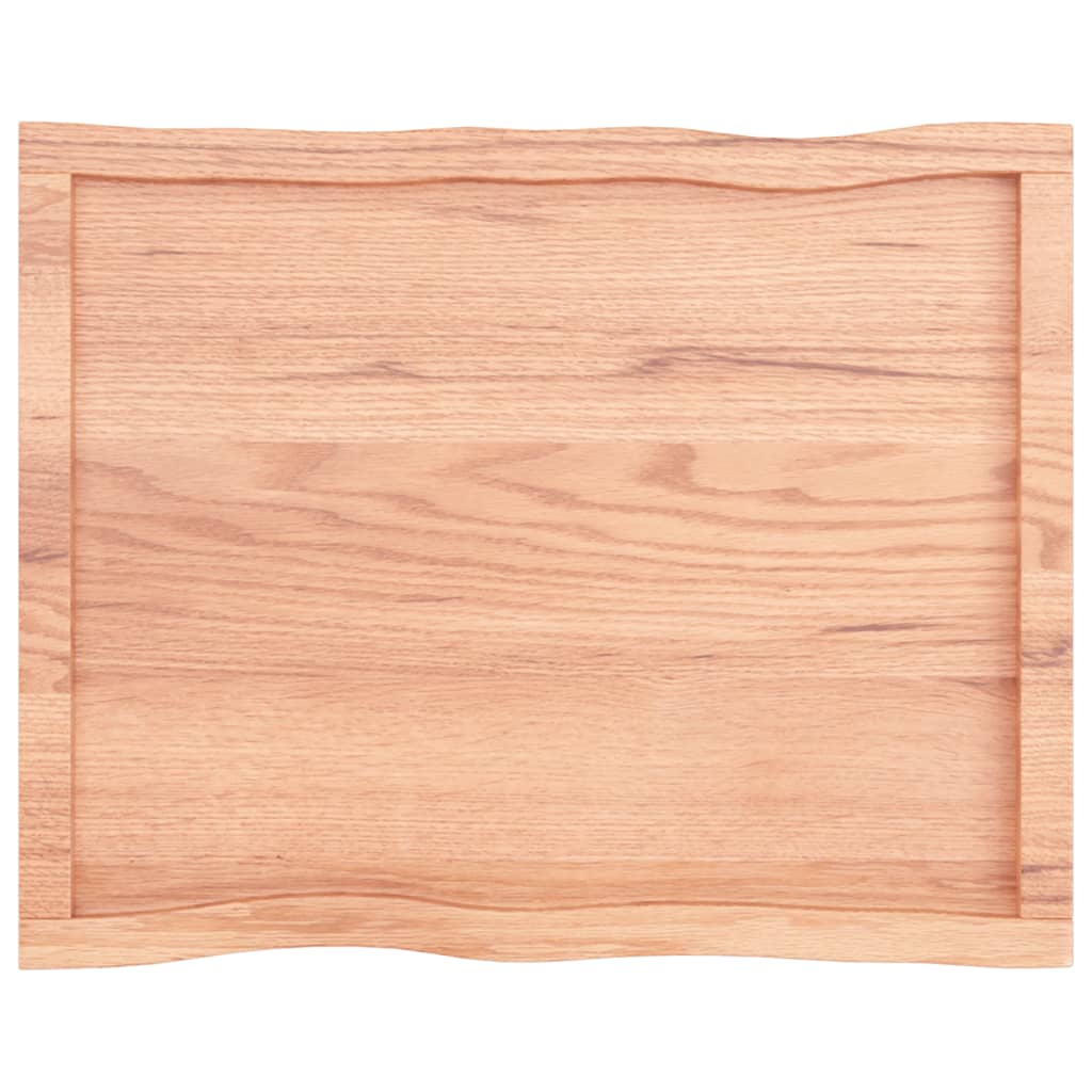 Trendy Tafelblad natuurlijke rand 80x60x4 cm eikenhout lichtbruin Tafelbladen | Creëer jouw Trendy Thuis | Gratis bezorgd & Retour | Trendy.nl