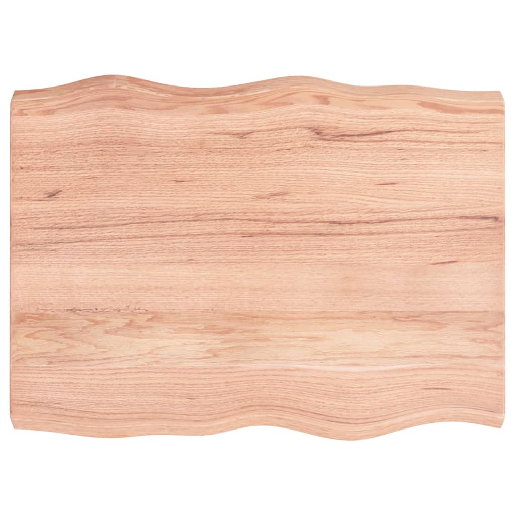 Trendy Tafelblad natuurlijke rand 80x60x6 cm eikenhout lichtbruin Tafelbladen | Creëer jouw Trendy Thuis | Gratis bezorgd & Retour | Trendy.nl