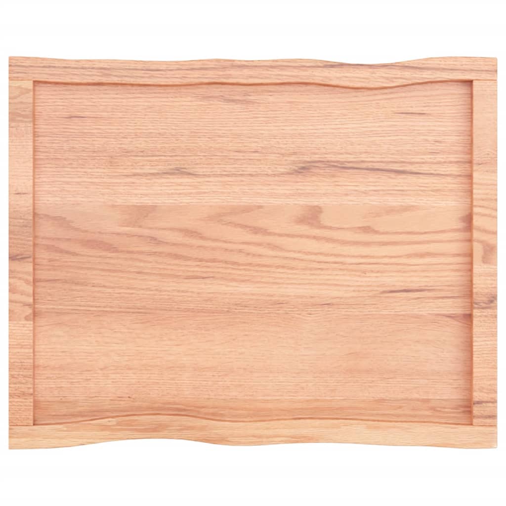 Trendy Tafelblad natuurlijke rand 80x60x6 cm eikenhout lichtbruin Tafelbladen | Creëer jouw Trendy Thuis | Gratis bezorgd & Retour | Trendy.nl