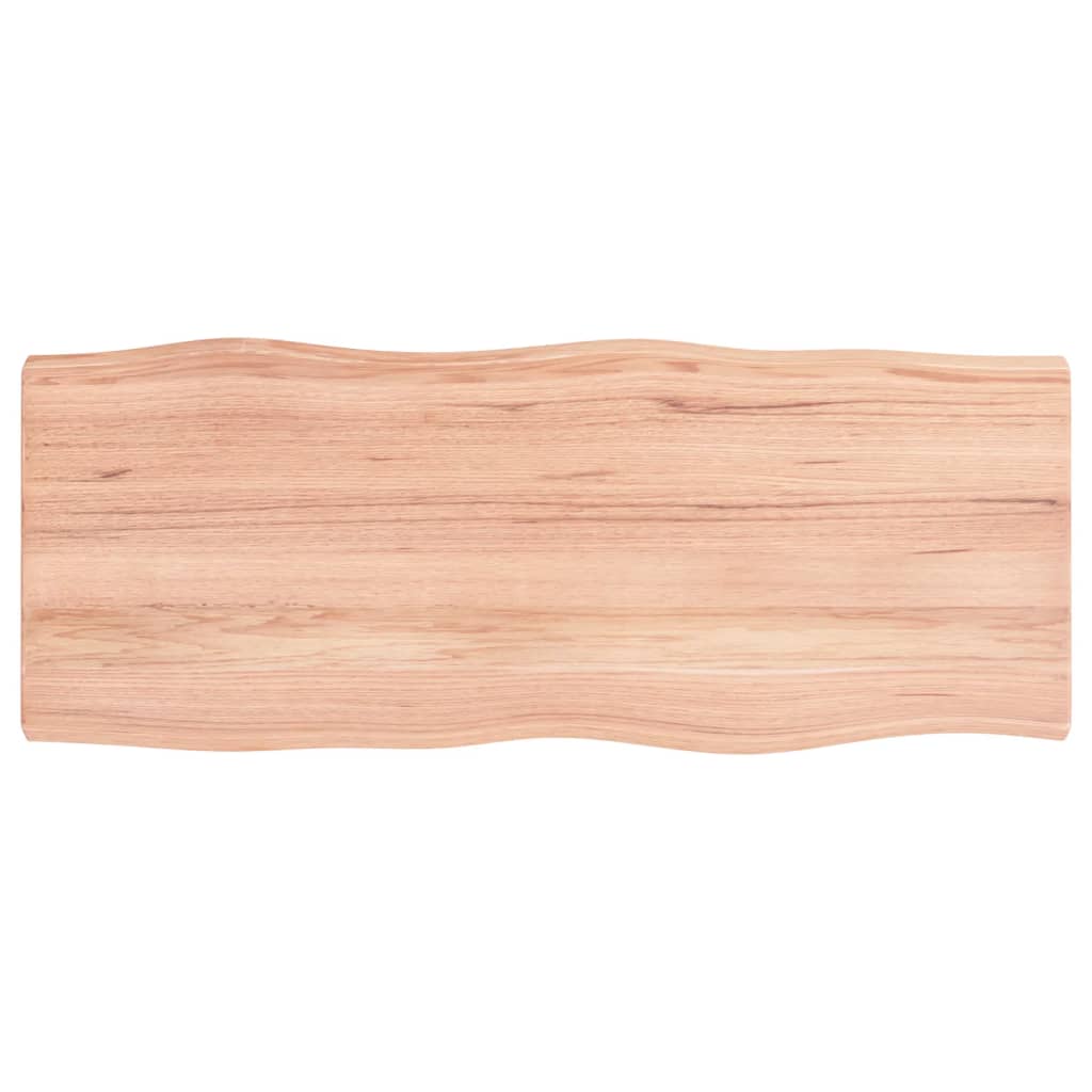 Trendy Tafelblad natuurlijke rand 100x40x4 cm eikenhout lichtbruin Tafelbladen | Creëer jouw Trendy Thuis | Gratis bezorgd & Retour | Trendy.nl