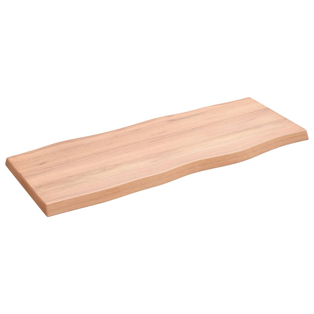 Trendy Tafelblad natuurlijke rand 100x40x4 cm eikenhout lichtbruin Tafelbladen | Creëer jouw Trendy Thuis | Gratis bezorgd & Retour | Trendy.nl