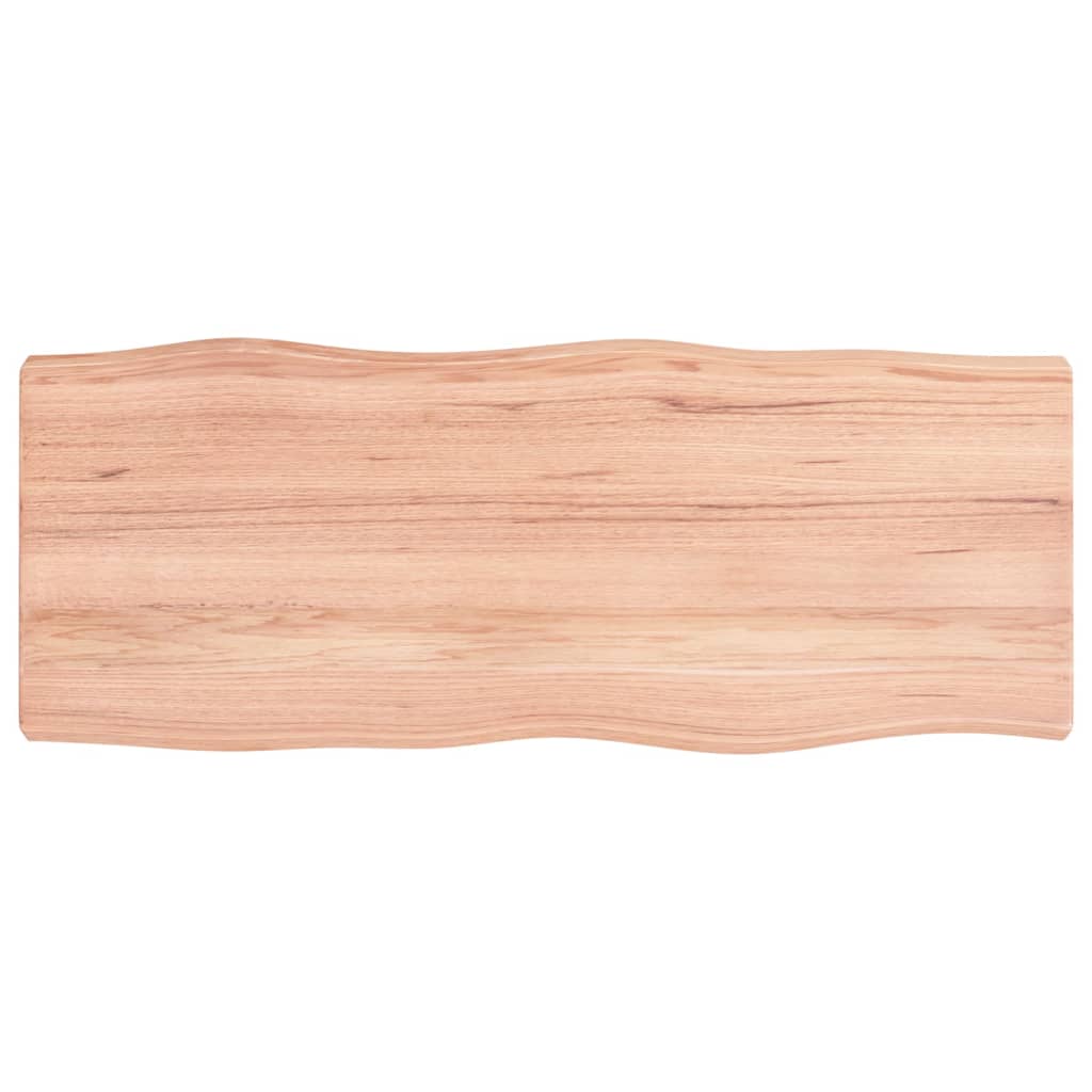 Trendy Tafelblad natuurlijke rand 100x40x6 cm eikenhout lichtbruin Tafelbladen | Creëer jouw Trendy Thuis | Gratis bezorgd & Retour | Trendy.nl