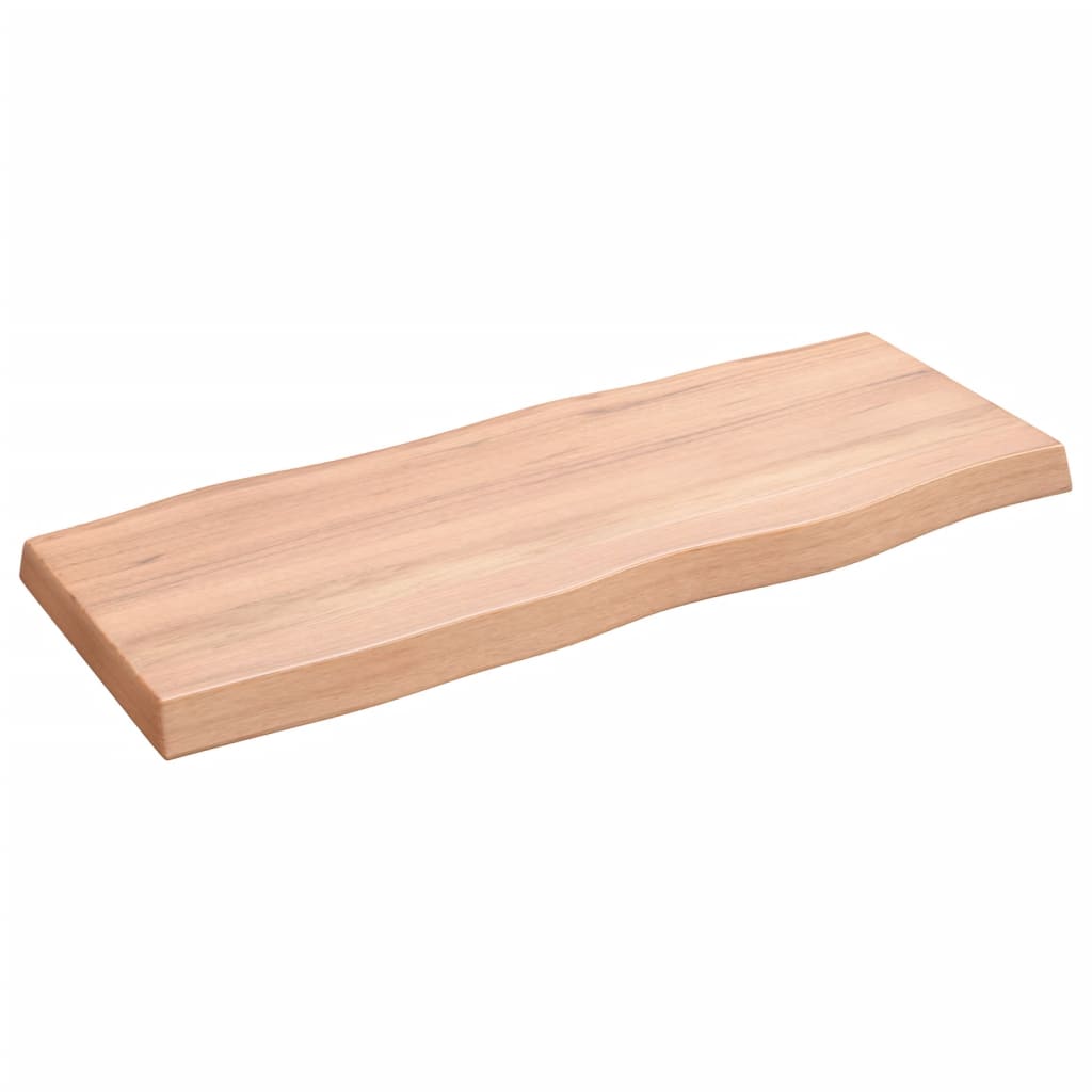 Trendy Tafelblad natuurlijke rand 100x40x6 cm eikenhout lichtbruin Tafelbladen | Creëer jouw Trendy Thuis | Gratis bezorgd & Retour | Trendy.nl