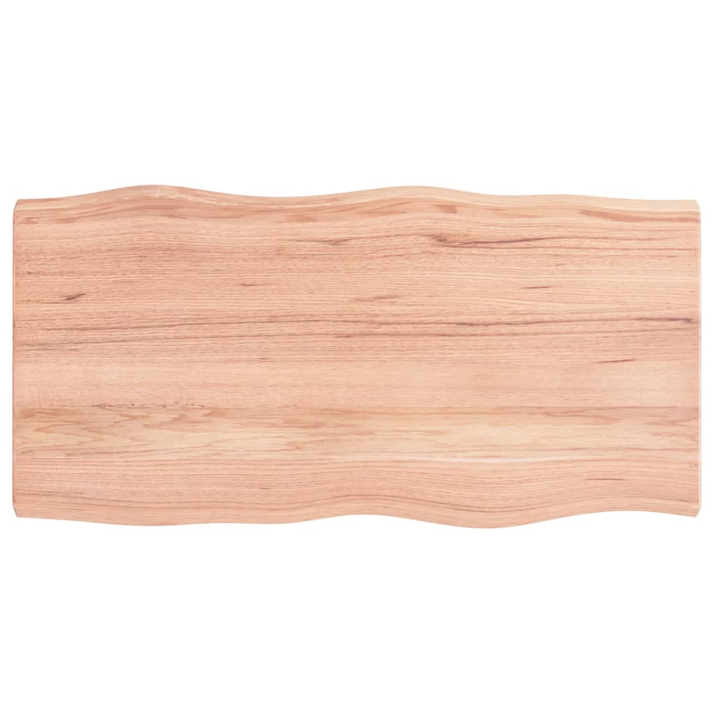 Tafelblad natuurlijke rand 100x50x4 cm eikenhout lichtbruin Tafelbladen | Creëer jouw Trendy Thuis | Gratis bezorgd & Retour | Trendy.nl