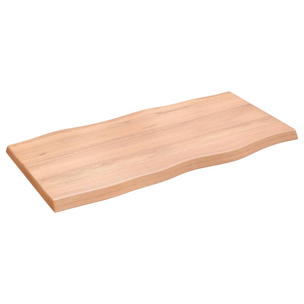 Tafelblad natuurlijke rand 100x50x4 cm eikenhout lichtbruin Tafelbladen | Creëer jouw Trendy Thuis | Gratis bezorgd & Retour | Trendy.nl