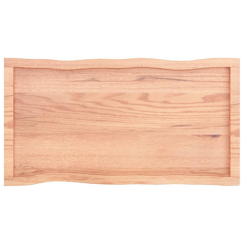 Tafelblad natuurlijke rand 100x50x4 cm eikenhout lichtbruin Tafelbladen | Creëer jouw Trendy Thuis | Gratis bezorgd & Retour | Trendy.nl