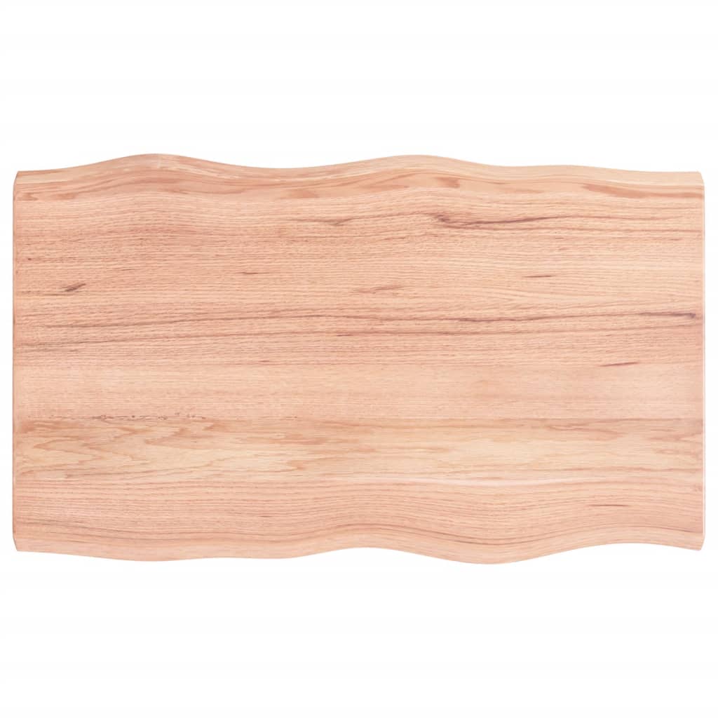 Trendy Tafelblad natuurlijke rand 100x60x4 cm eikenhout lichtbruin Tafelbladen | Creëer jouw Trendy Thuis | Gratis bezorgd & Retour | Trendy.nl