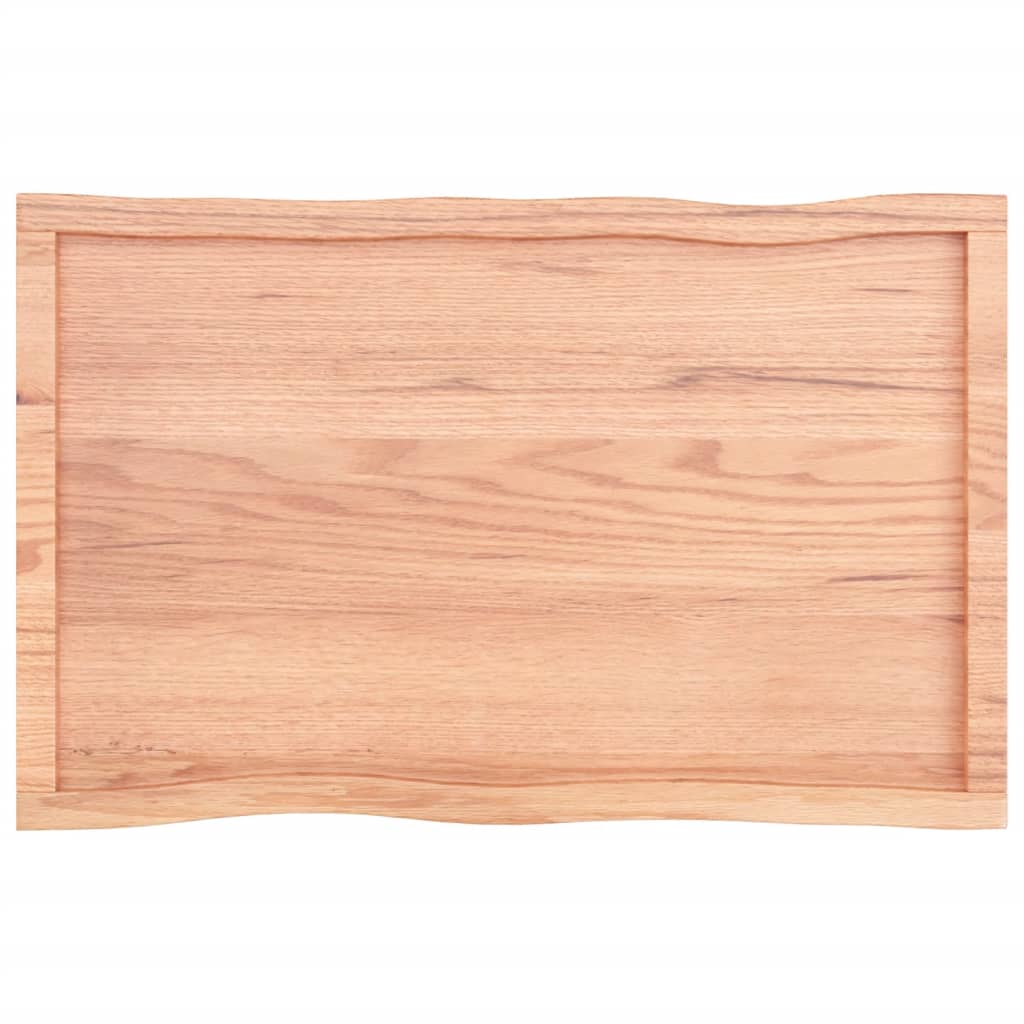 Trendy Tafelblad natuurlijke rand 100x60x4 cm eikenhout lichtbruin Tafelbladen | Creëer jouw Trendy Thuis | Gratis bezorgd & Retour | Trendy.nl