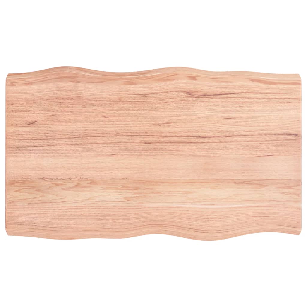 Trendy Tafelblad natuurlijke rand 100x60x6 cm eikenhout lichtbruin Tafelbladen | Creëer jouw Trendy Thuis | Gratis bezorgd & Retour | Trendy.nl