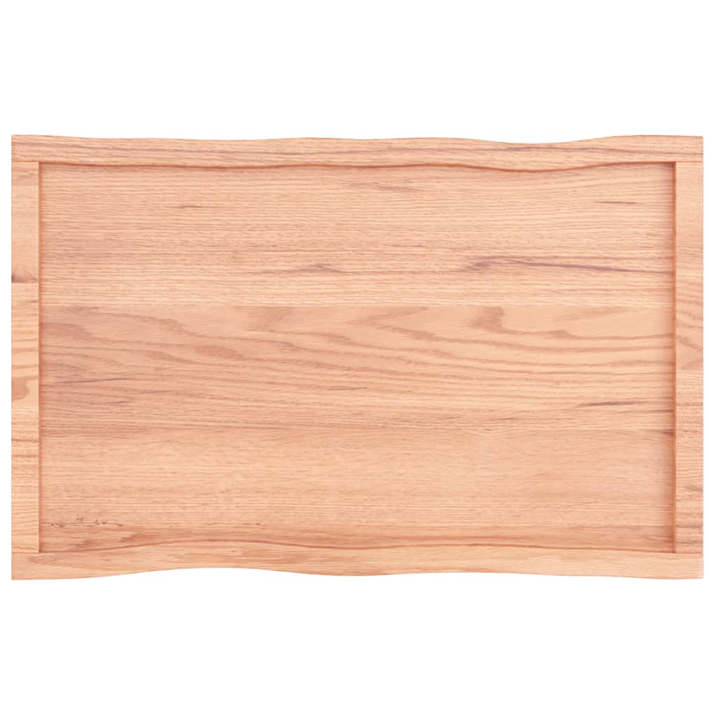 Trendy Tafelblad natuurlijke rand 100x60x6 cm eikenhout lichtbruin Tafelbladen | Creëer jouw Trendy Thuis | Gratis bezorgd & Retour | Trendy.nl