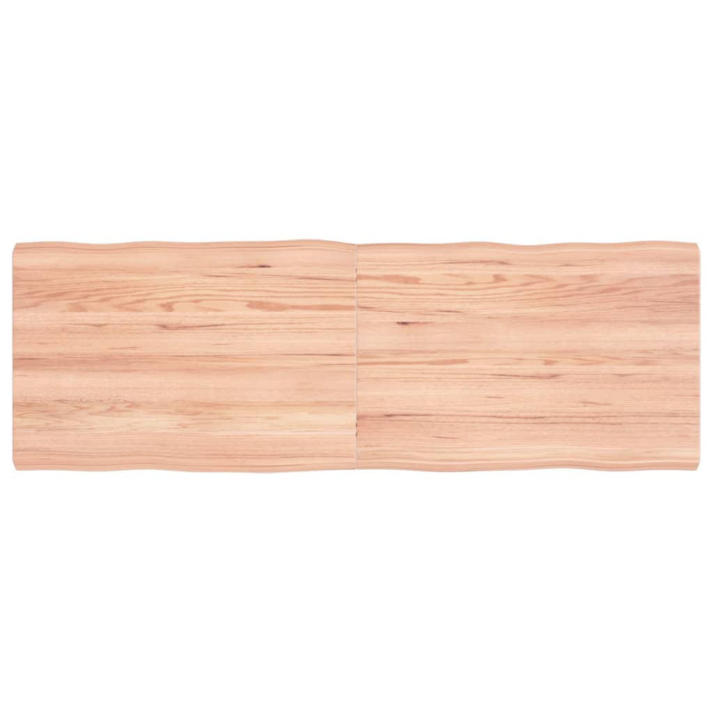 Trendy Tafelblad natuurlijke rand 120x40x4 cm eikenhout lichtbruin Tafelbladen | Creëer jouw Trendy Thuis | Gratis bezorgd & Retour | Trendy.nl