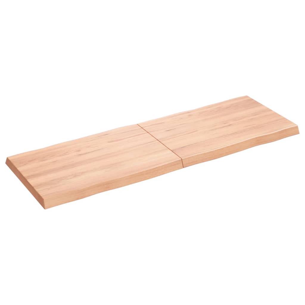 Trendy Tafelblad natuurlijke rand 120x40x4 cm eikenhout lichtbruin Tafelbladen | Creëer jouw Trendy Thuis | Gratis bezorgd & Retour | Trendy.nl