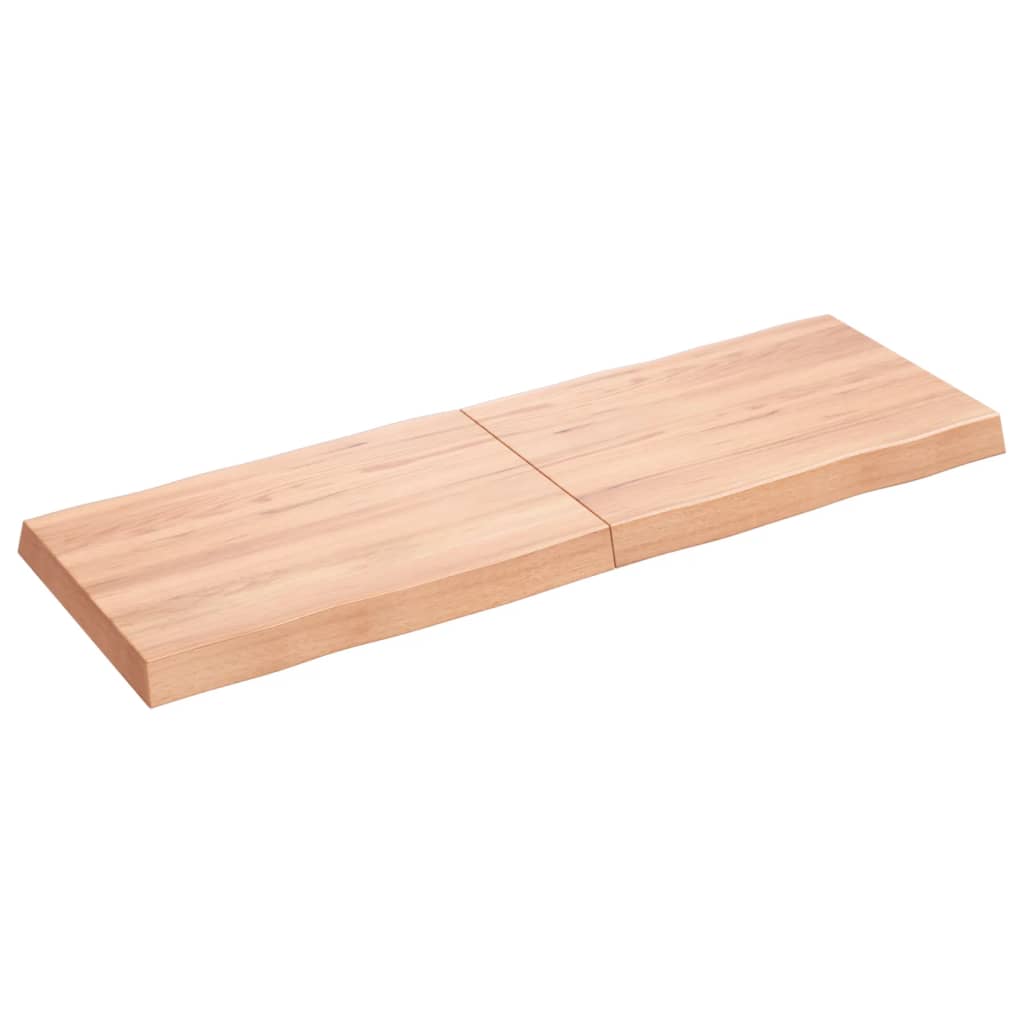 Trendy Tafelblad natuurlijke rand 120x40x6 cm eikenhout lichtbruin Tafelbladen | Creëer jouw Trendy Thuis | Gratis bezorgd & Retour | Trendy.nl