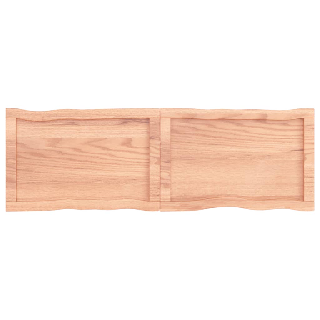 Trendy Tafelblad natuurlijke rand 120x40x6 cm eikenhout lichtbruin Tafelbladen | Creëer jouw Trendy Thuis | Gratis bezorgd & Retour | Trendy.nl