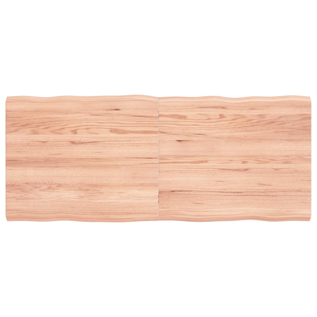 Trendy Tafelblad natuurlijke rand 120x50x4 cm eikenhout lichtbruin. Tafelbladen | Creëer jouw Trendy Thuis | Gratis bezorgd & Retour | Trendy.nl