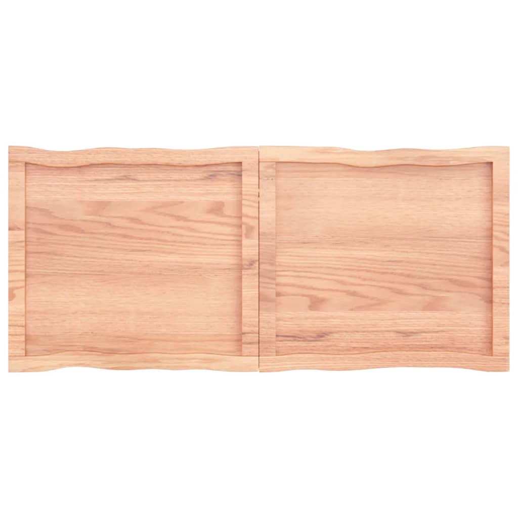 Trendy Tafelblad natuurlijke rand 120x50x4 cm eikenhout lichtbruin. Tafelbladen | Creëer jouw Trendy Thuis | Gratis bezorgd & Retour | Trendy.nl