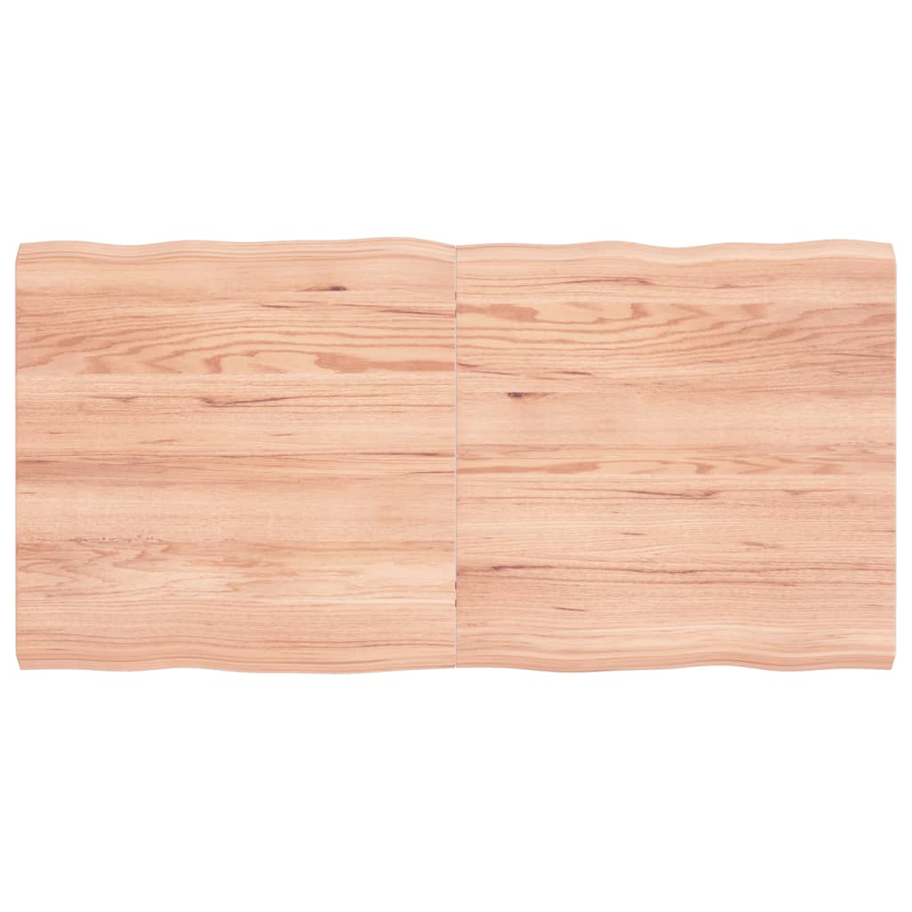 Trendy Tafelblad natuurlijke rand 120x60x4 cm eikenhout lichtbruin Tafelbladen | Creëer jouw Trendy Thuis | Gratis bezorgd & Retour | Trendy.nl