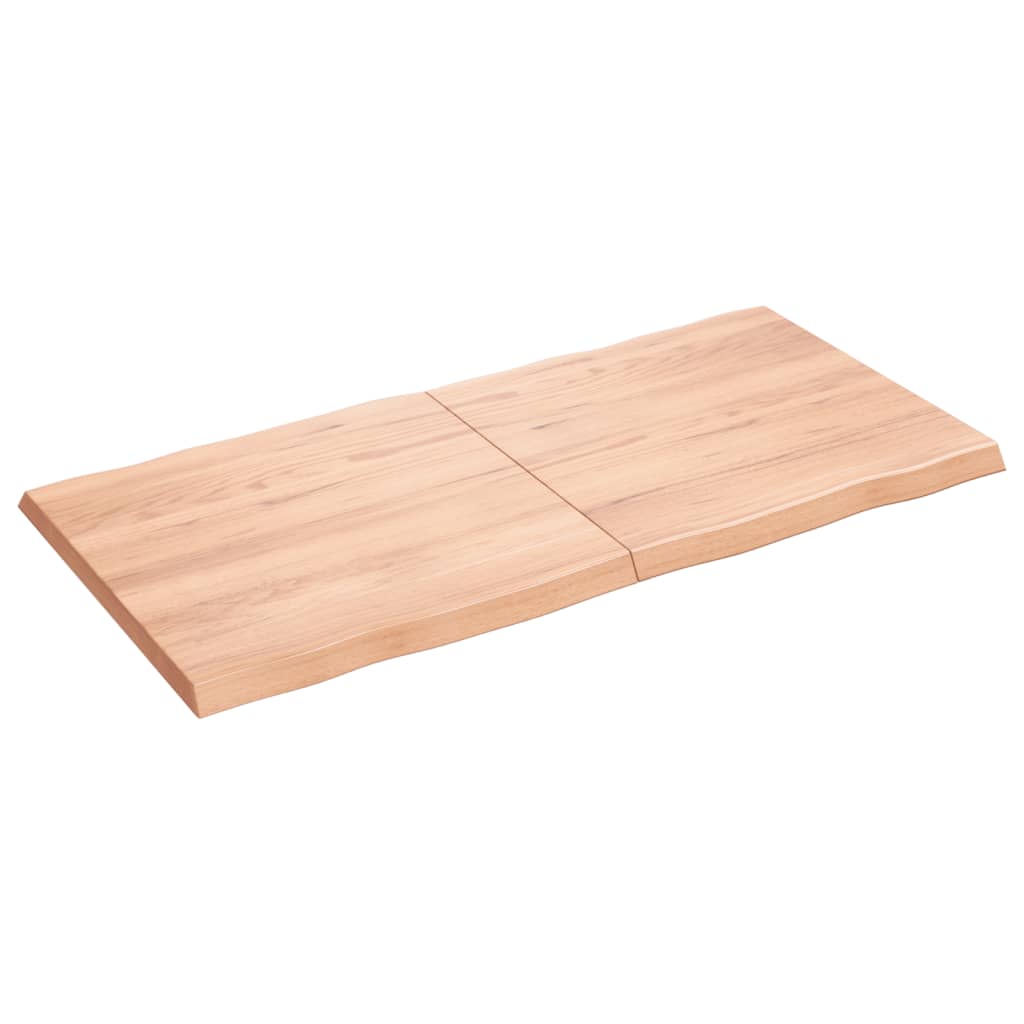 Trendy Tafelblad natuurlijke rand 120x60x4 cm eikenhout lichtbruin Tafelbladen | Creëer jouw Trendy Thuis | Gratis bezorgd & Retour | Trendy.nl