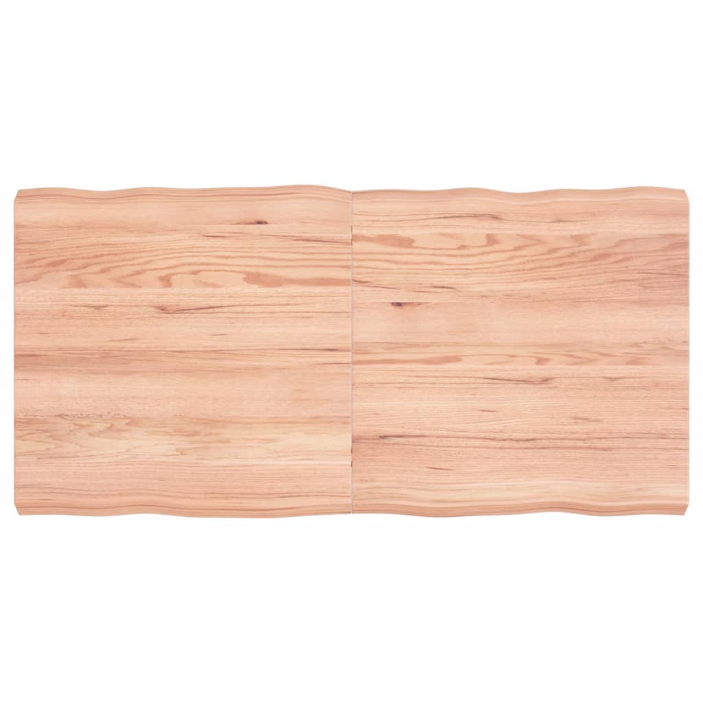 Trendy Tafelblad natuurlijke rand 120x60x6 cm eikenhout lichtbruin Tafelbladen | Creëer jouw Trendy Thuis | Gratis bezorgd & Retour | Trendy.nl