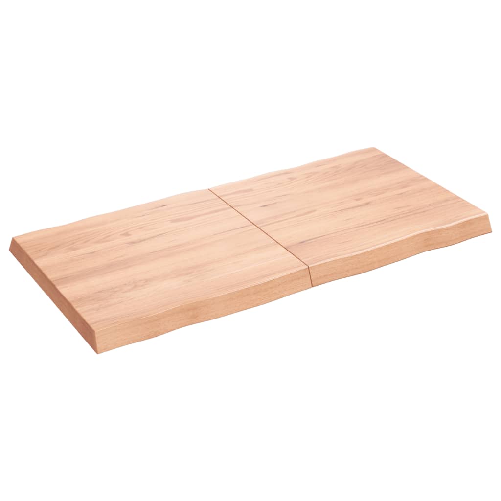 Trendy Tafelblad natuurlijke rand 120x60x6 cm eikenhout lichtbruin Tafelbladen | Creëer jouw Trendy Thuis | Gratis bezorgd & Retour | Trendy.nl