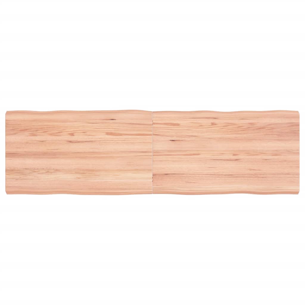 Trendy Tafelblad natuurlijke rand 140x40x4 cm eikenhout lichtbruin Tafelbladen | Creëer jouw Trendy Thuis | Gratis bezorgd & Retour | Trendy.nl