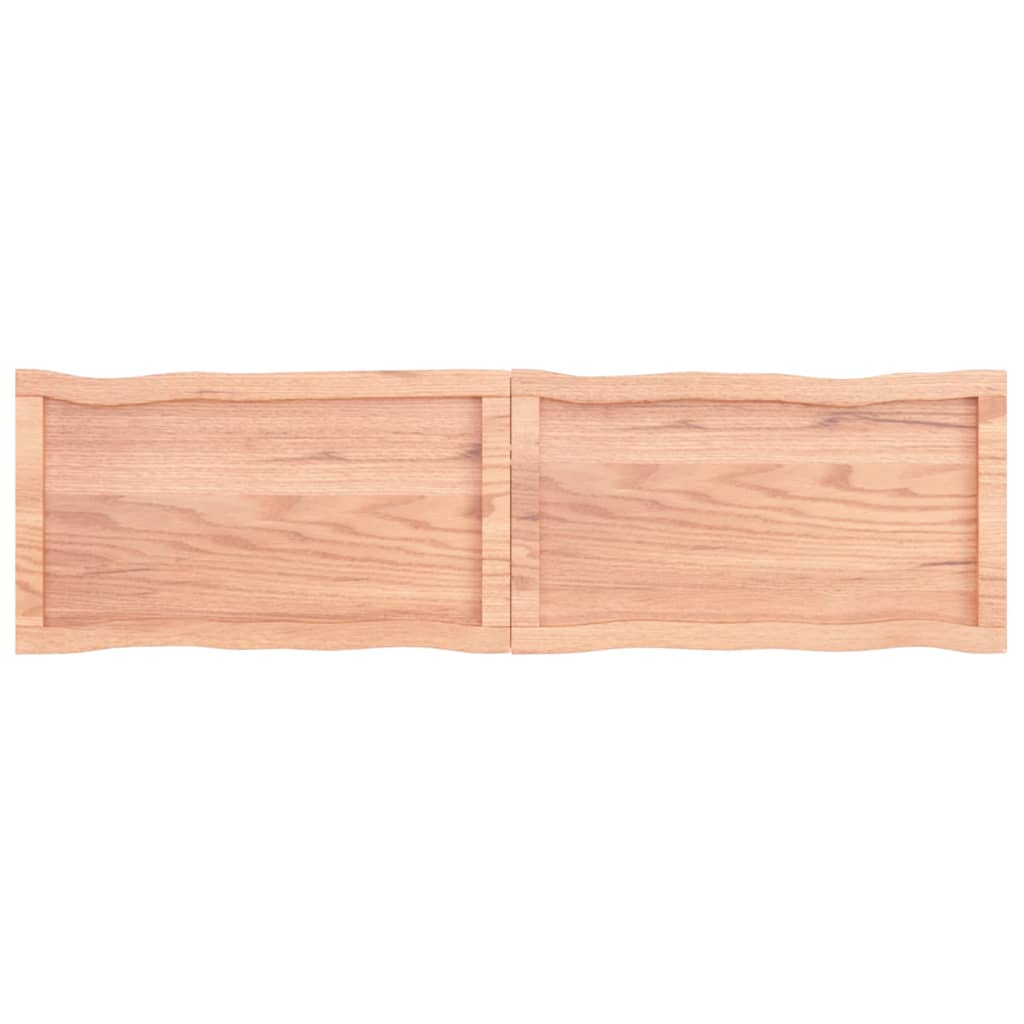 Trendy Tafelblad natuurlijke rand 140x40x4 cm eikenhout lichtbruin Tafelbladen | Creëer jouw Trendy Thuis | Gratis bezorgd & Retour | Trendy.nl