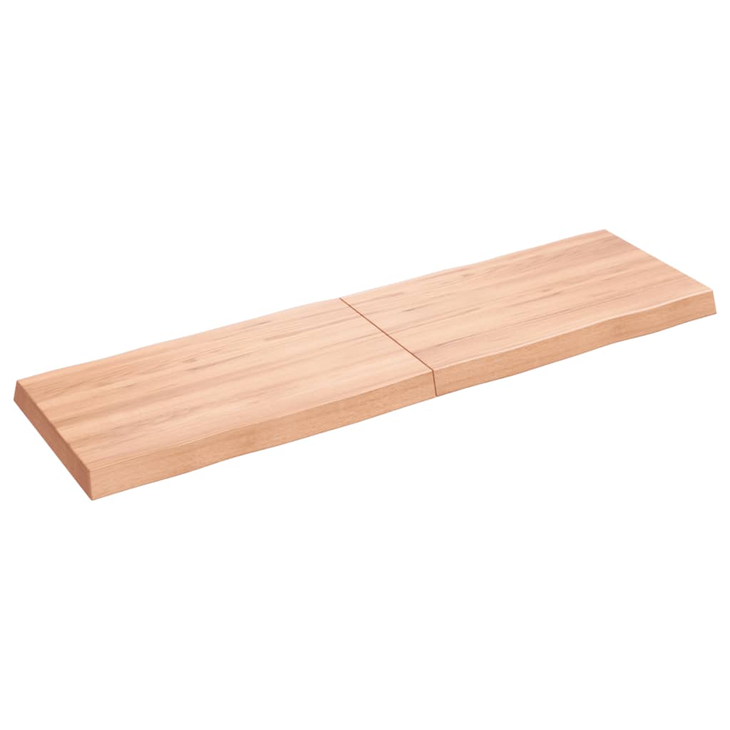 Tafelblad natuurlijke rand 140x40x6 cm eikenhout lichtbruin Tafelbladen | Creëer jouw Trendy Thuis | Gratis bezorgd & Retour | Trendy.nl