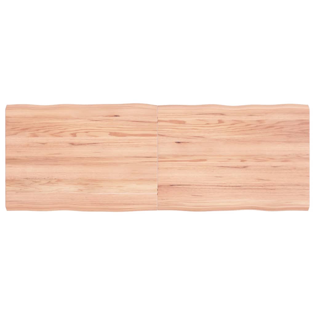 Trendy Tafelblad natuurlijke rand 140x50x4 cm eikenhout lichtbruin Tafelbladen | Creëer jouw Trendy Thuis | Gratis bezorgd & Retour | Trendy.nl