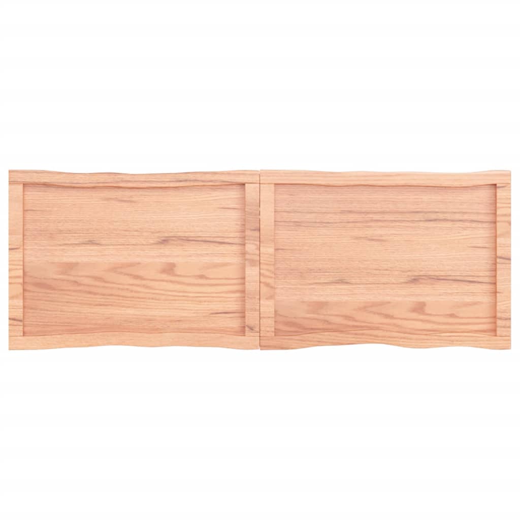 Trendy Tafelblad natuurlijke rand 140x50x4 cm eikenhout lichtbruin Tafelbladen | Creëer jouw Trendy Thuis | Gratis bezorgd & Retour | Trendy.nl