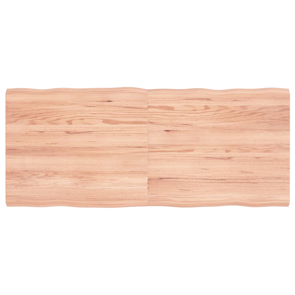 Trendy Tafelblad natuurlijke rand 140x60x4 cm eikenhout lichtbruin Tafelbladen | Creëer jouw Trendy Thuis | Gratis bezorgd & Retour | Trendy.nl