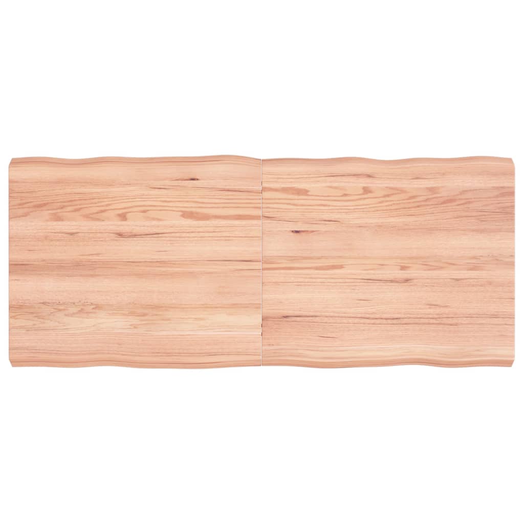 Trendy Tafelblad natuurlijke rand 140x60x6 cm eikenhout lichtbruin Tafelbladen | Creëer jouw Trendy Thuis | Gratis bezorgd & Retour | Trendy.nl