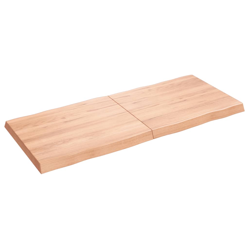 Trendy Tafelblad natuurlijke rand 140x60x6 cm eikenhout lichtbruin Tafelbladen | Creëer jouw Trendy Thuis | Gratis bezorgd & Retour | Trendy.nl