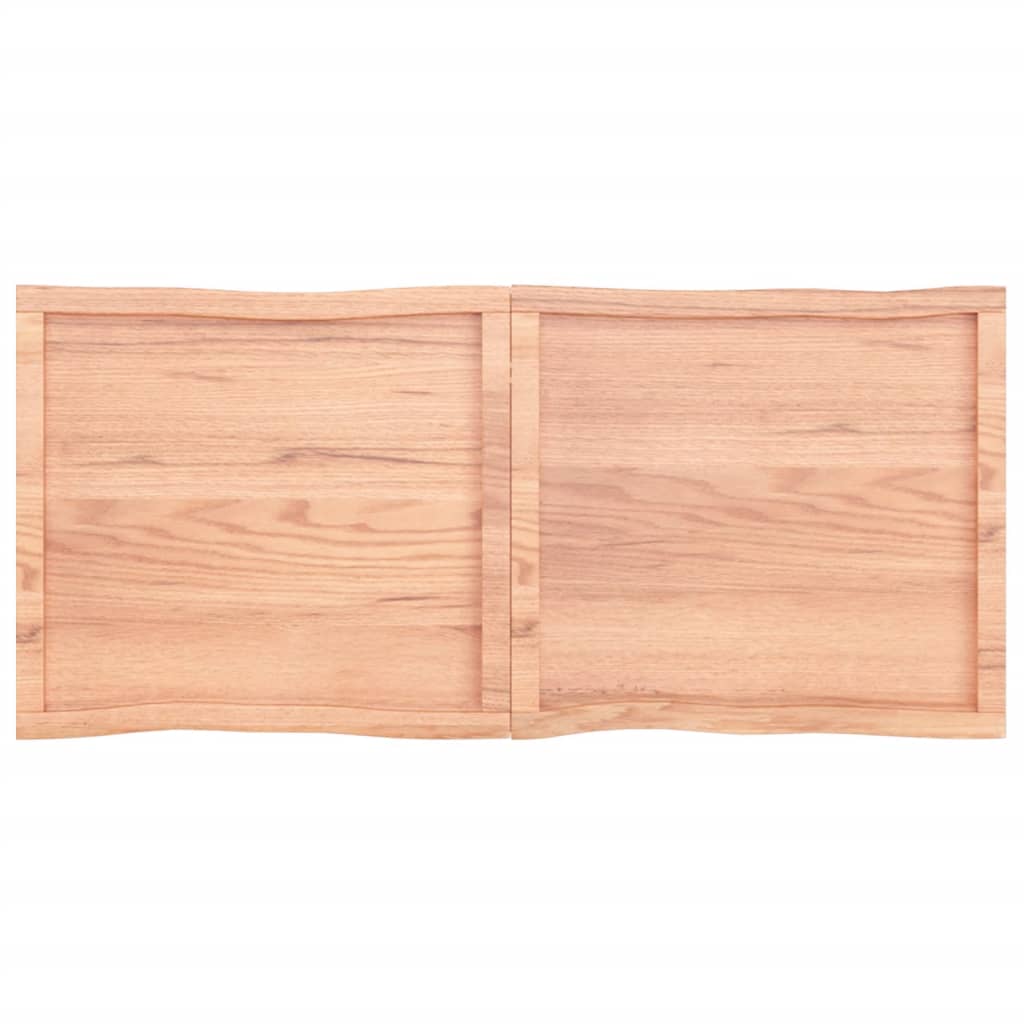 Trendy Tafelblad natuurlijke rand 140x60x6 cm eikenhout lichtbruin Tafelbladen | Creëer jouw Trendy Thuis | Gratis bezorgd & Retour | Trendy.nl