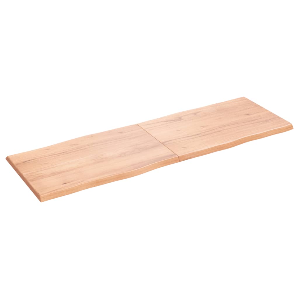 Trendy Tafelblad natuurlijke rand 180x60x4 cm eikenhout lichtbruin Tafelbladen | Creëer jouw Trendy Thuis | Gratis bezorgd & Retour | Trendy.nl