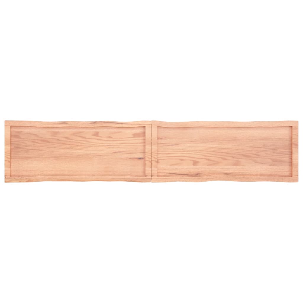 Trendy Tafelblad natuurlijke rand 200x40x6 cm eikenhout lichtbruin Tafelbladen | Creëer jouw Trendy Thuis | Gratis bezorgd & Retour | Trendy.nl