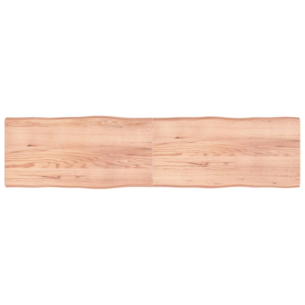 Trendy Tafelblad natuurlijke rand 200x50x6 cm eikenhout lichtbruin Tafelbladen | Creëer jouw Trendy Thuis | Gratis bezorgd & Retour | Trendy.nl