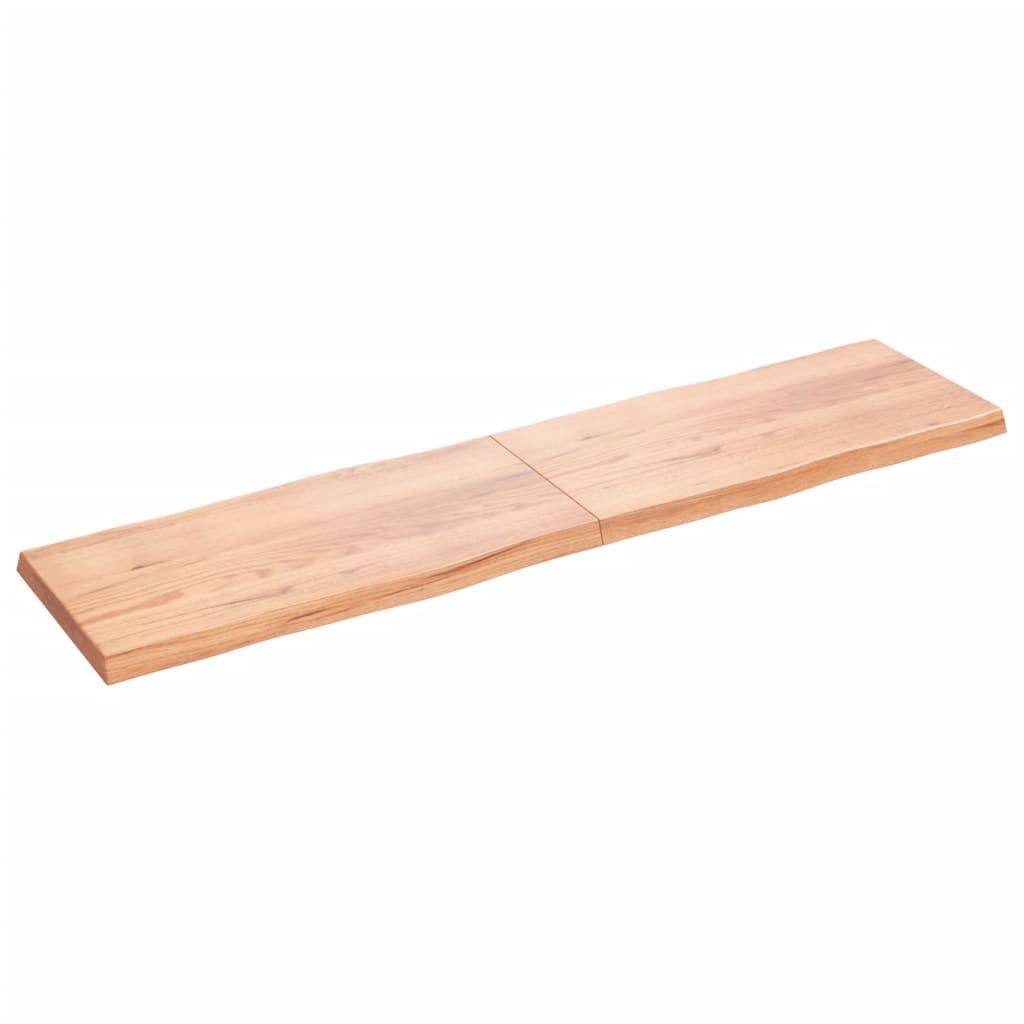 Trendy Tafelblad natuurlijke rand 200x50x6 cm eikenhout lichtbruin Tafelbladen | Creëer jouw Trendy Thuis | Gratis bezorgd & Retour | Trendy.nl