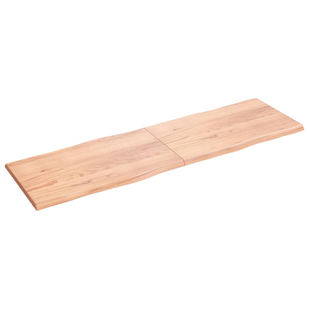 Tafelblad natuurlijke rand 200x60x4 cm eikenhout lichtbruin Tafelbladen | Creëer jouw Trendy Thuis | Gratis bezorgd & Retour | Trendy.nl