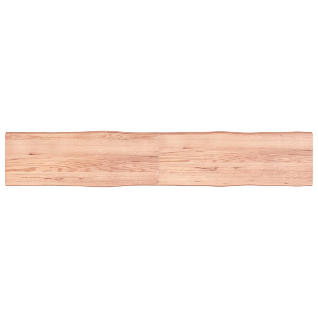 Trendy Tafelblad natuurlijke rand 220x40x6 cm eikenhout lichtbruin Tafelbladen | Creëer jouw Trendy Thuis | Gratis bezorgd & Retour | Trendy.nl