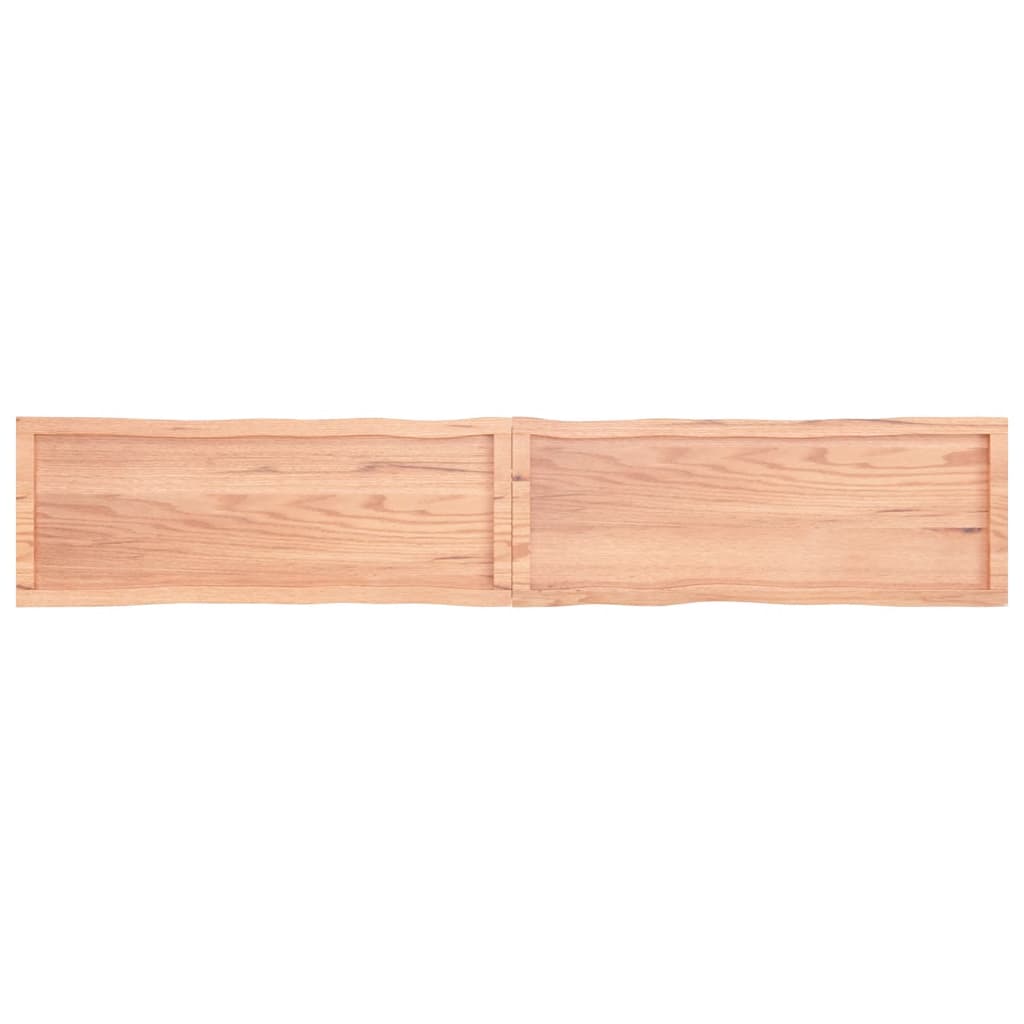 Trendy Tafelblad natuurlijke rand 220x40x6 cm eikenhout lichtbruin Tafelbladen | Creëer jouw Trendy Thuis | Gratis bezorgd & Retour | Trendy.nl